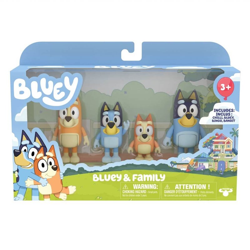 Bluey Bluey & Family Figure Pack (Pack of 4)